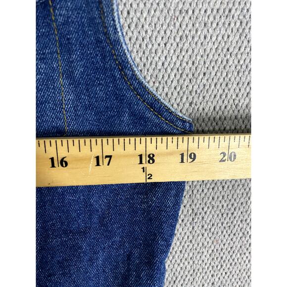 Jordache Hooded Denim Vest Womens L Blue Jean Button Up Pockets Y2K Street Biker - Picture 10 of 12